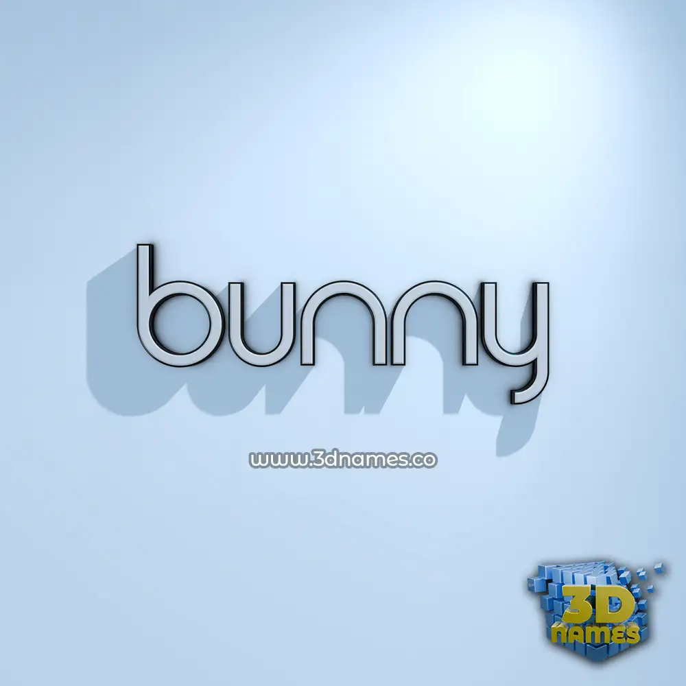 bunny in White Logo Cold style - 3D name wallpaper