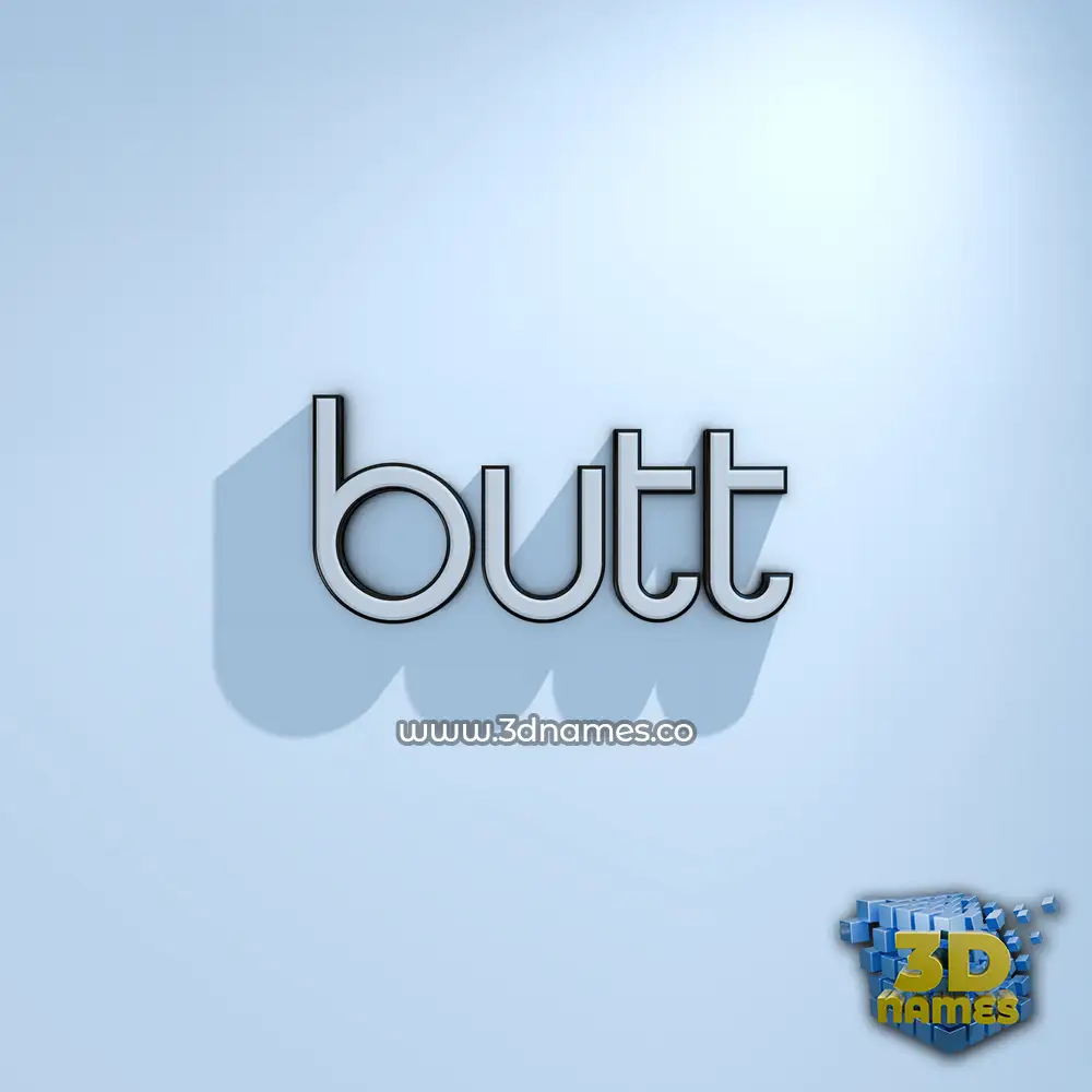 butt in White Logo Cold style - 3D name wallpaper