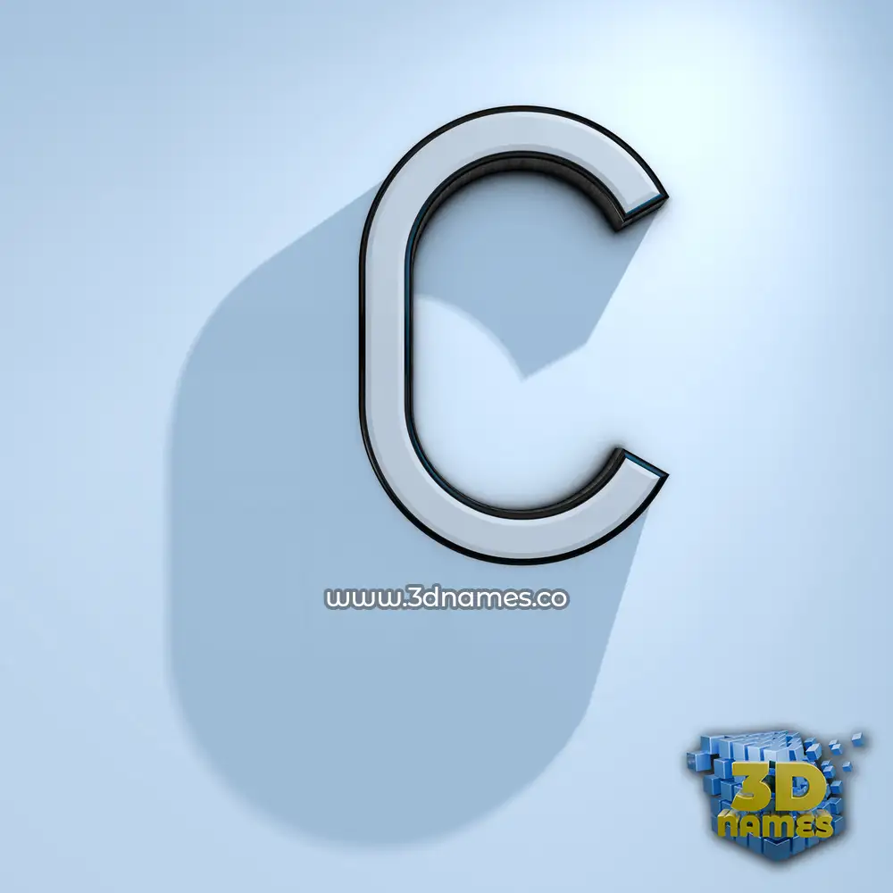 c in White Logo Cold style - 3D name wallpaper