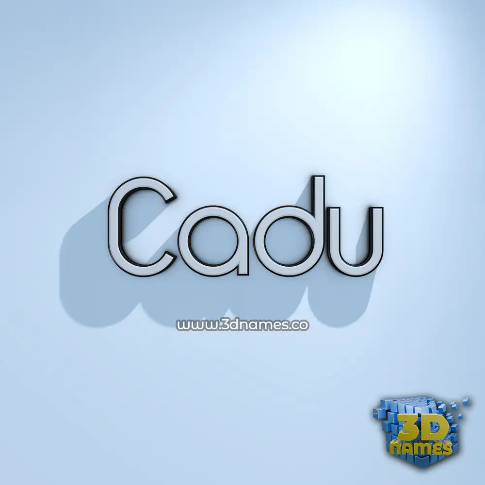 cadu in White Logo Cold style - 3D name wallpaper