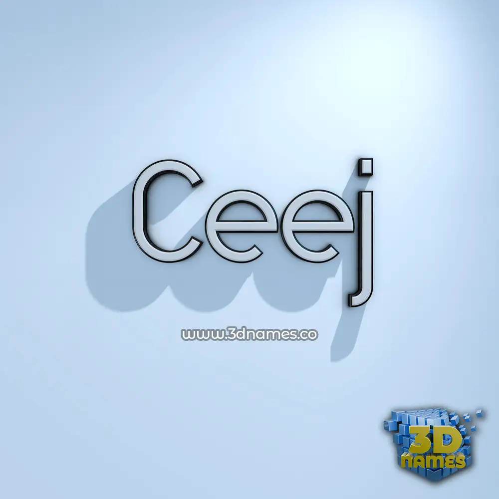 ceej in White Logo Cold style - 3D name wallpaper