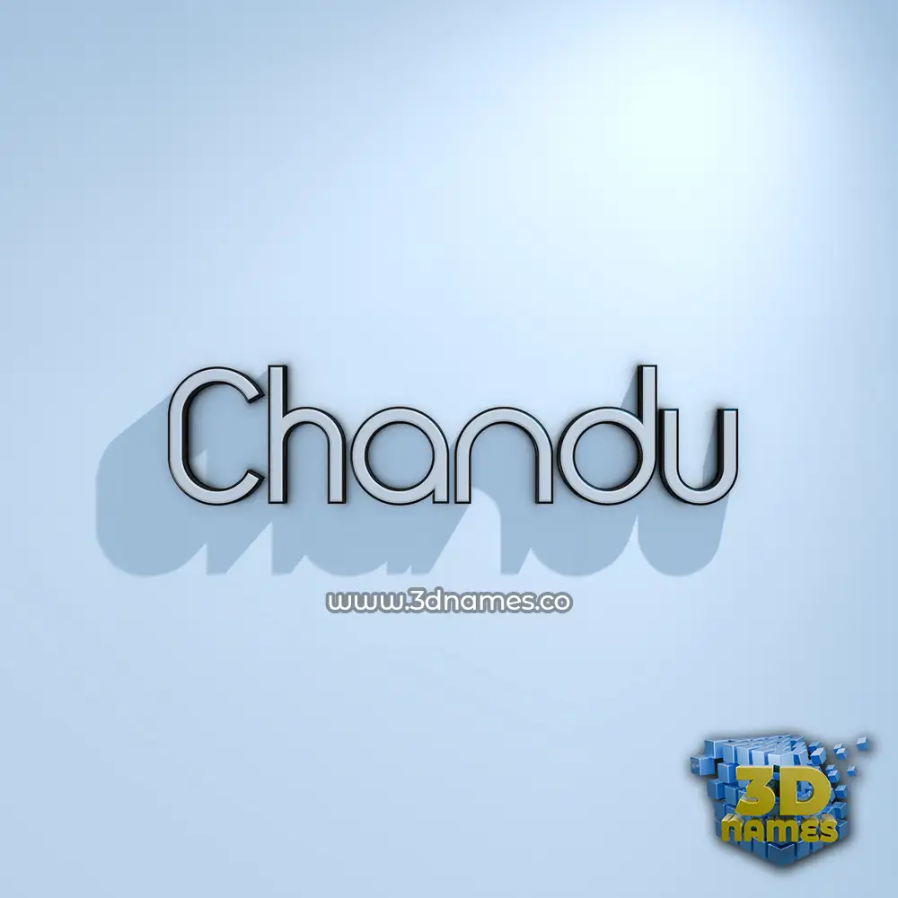 chandu in White Logo Cold style - 3D name wallpaper