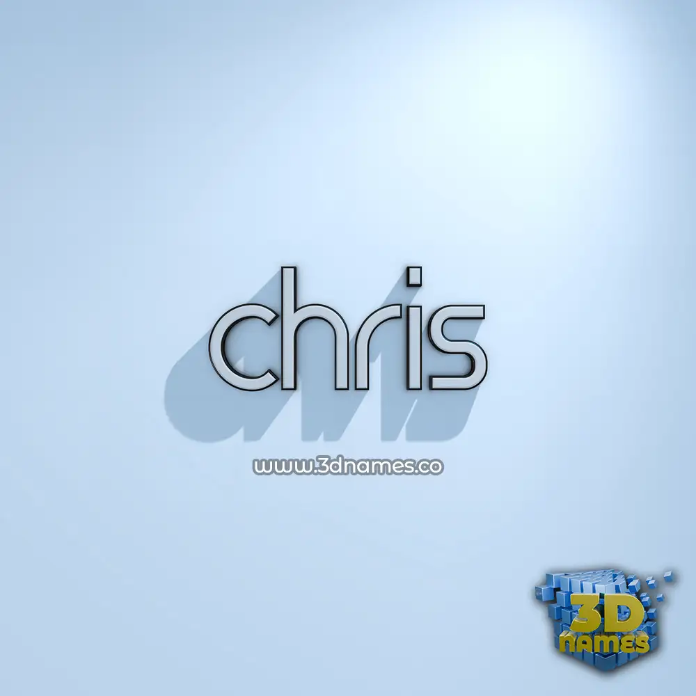 chris in White Logo Cold style - 3D name wallpaper
