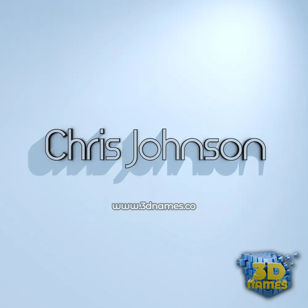 chris johnson in White Logo Cold style - 3D name wallpaper