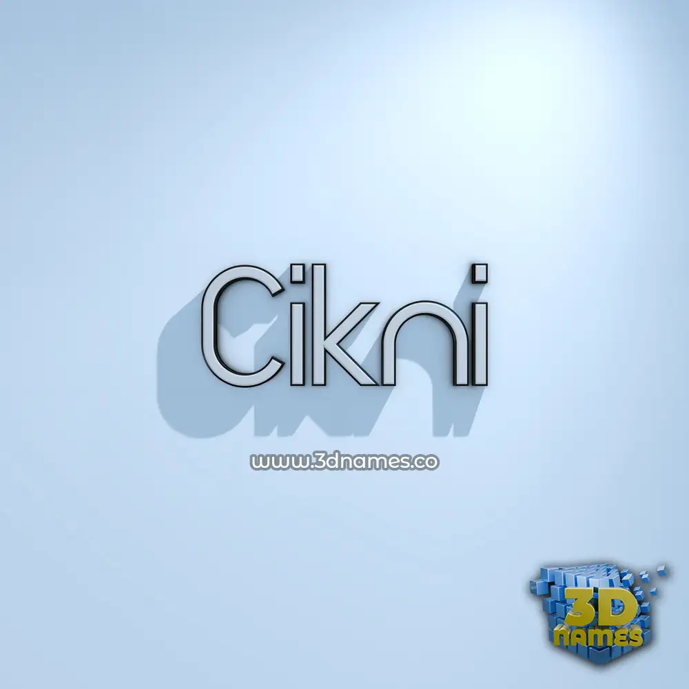 cikni in White Logo Cold style - 3D name wallpaper
