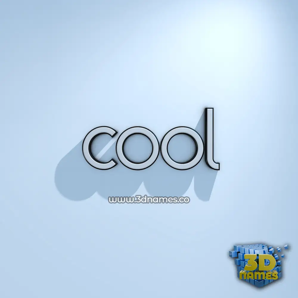 cool in White Logo Cold style - 3D name wallpaper