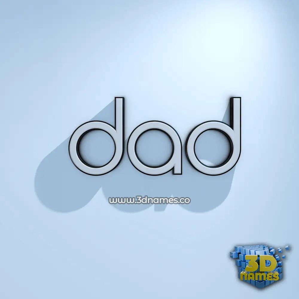 dad in White Logo Cold style - 3D name wallpaper