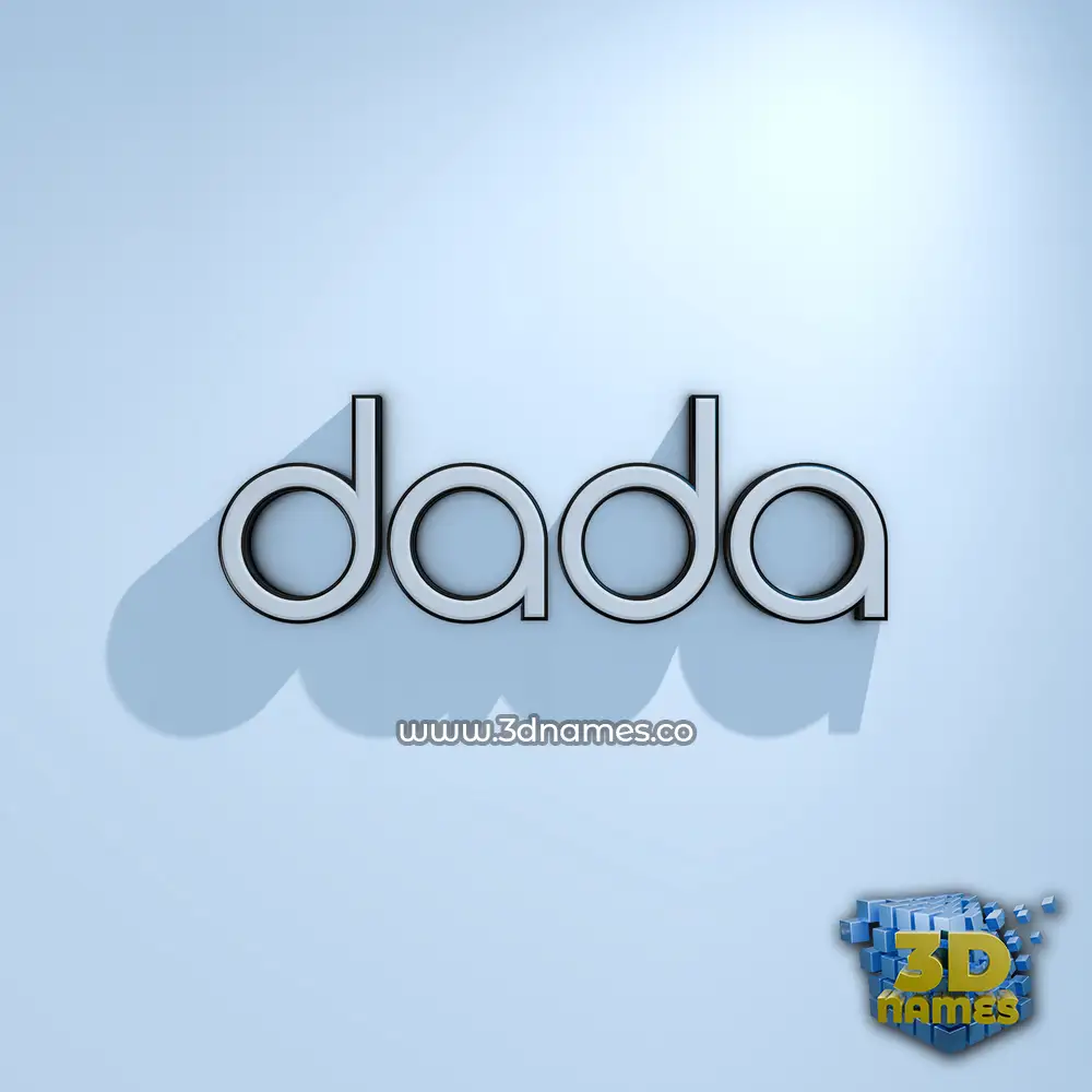 dada in White Logo Cold style - 3D name wallpaper