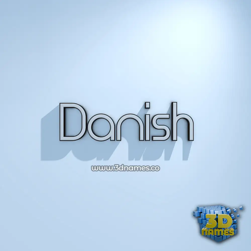 danish in White Logo Cold style - 3D name wallpaper