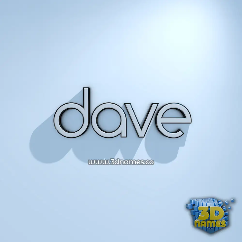 dave in White Logo Cold style - 3D name wallpaper