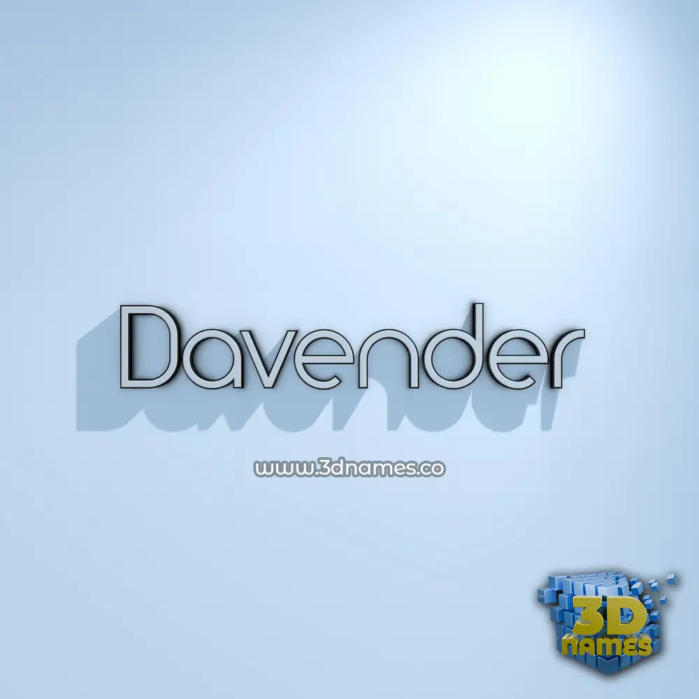 davender in White Logo Cold style - 3D name wallpaper