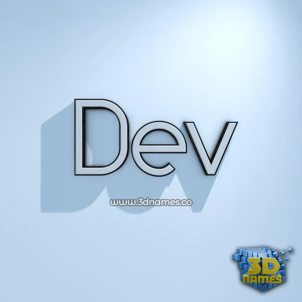 dev in White Logo Cold style - 3D name wallpaper
