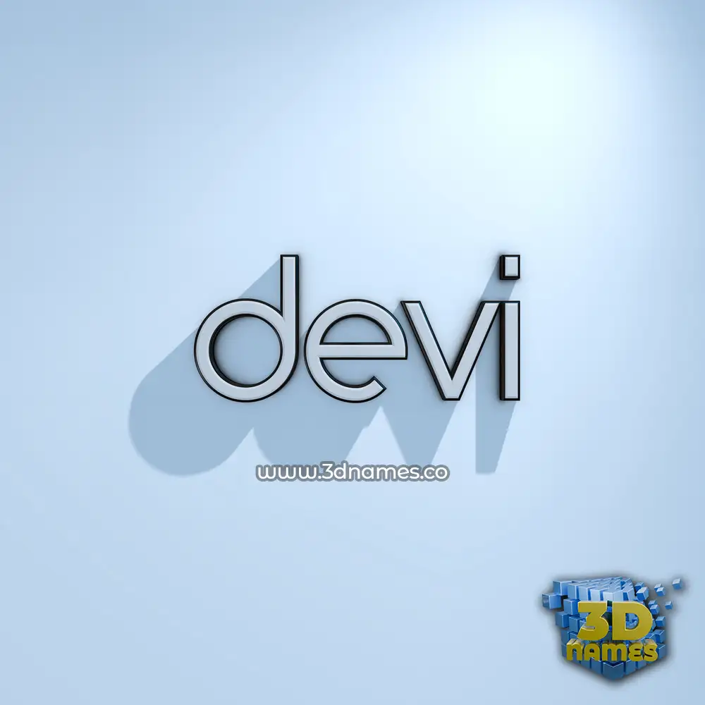 devi in White Logo Cold style - 3D name wallpaper