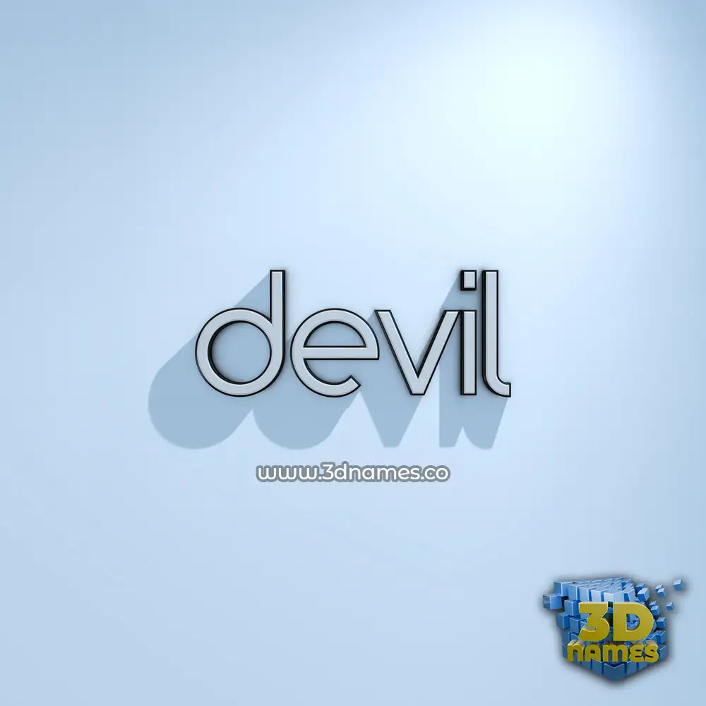 devil in White Logo Cold style - 3D name wallpaper
