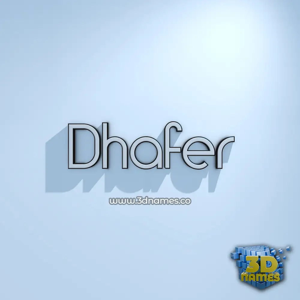 dhafer in White Logo Cold style - 3D name wallpaper