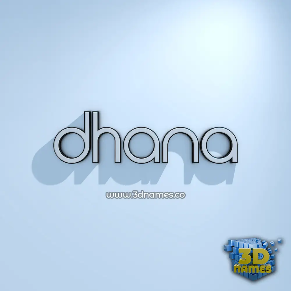 dhana in White Logo Cold style - 3D name wallpaper