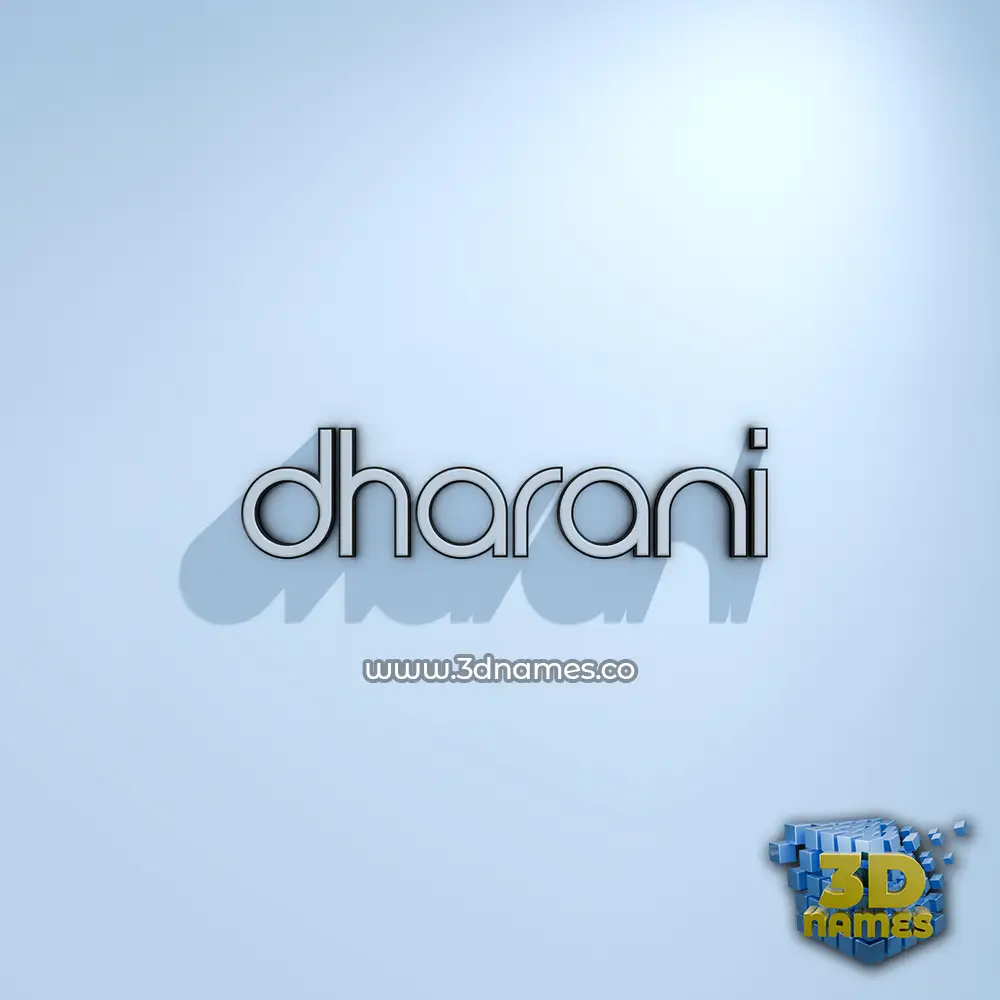 dharani in White Logo Cold style - 3D name wallpaper