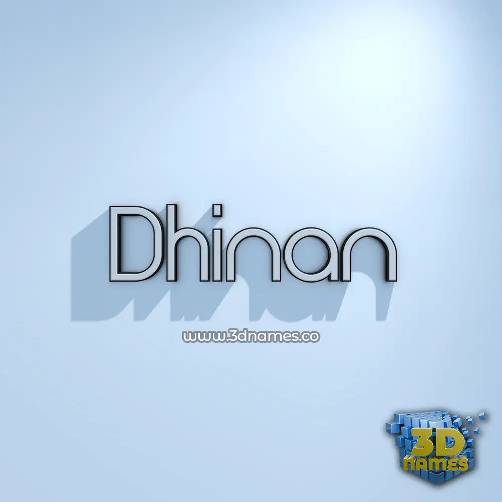 dhinan in White Logo Cold style - 3D name wallpaper