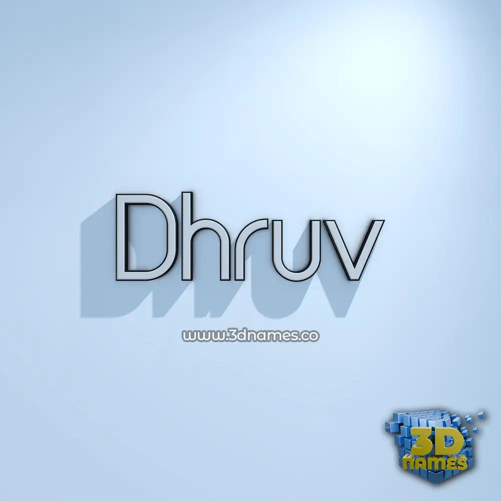 dhruv in White Logo Cold style - 3D name wallpaper