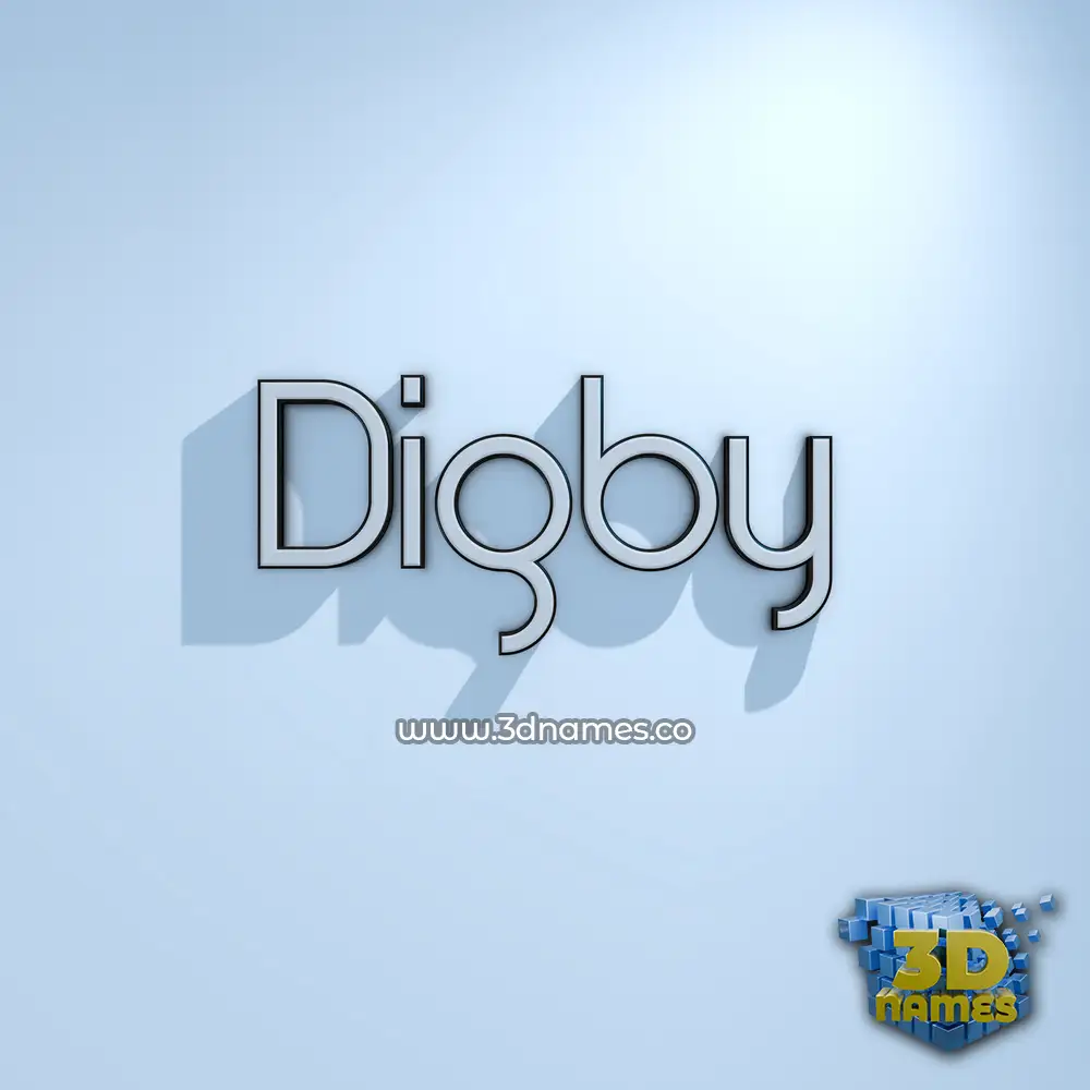 digby in White Logo Cold style - 3D name wallpaper