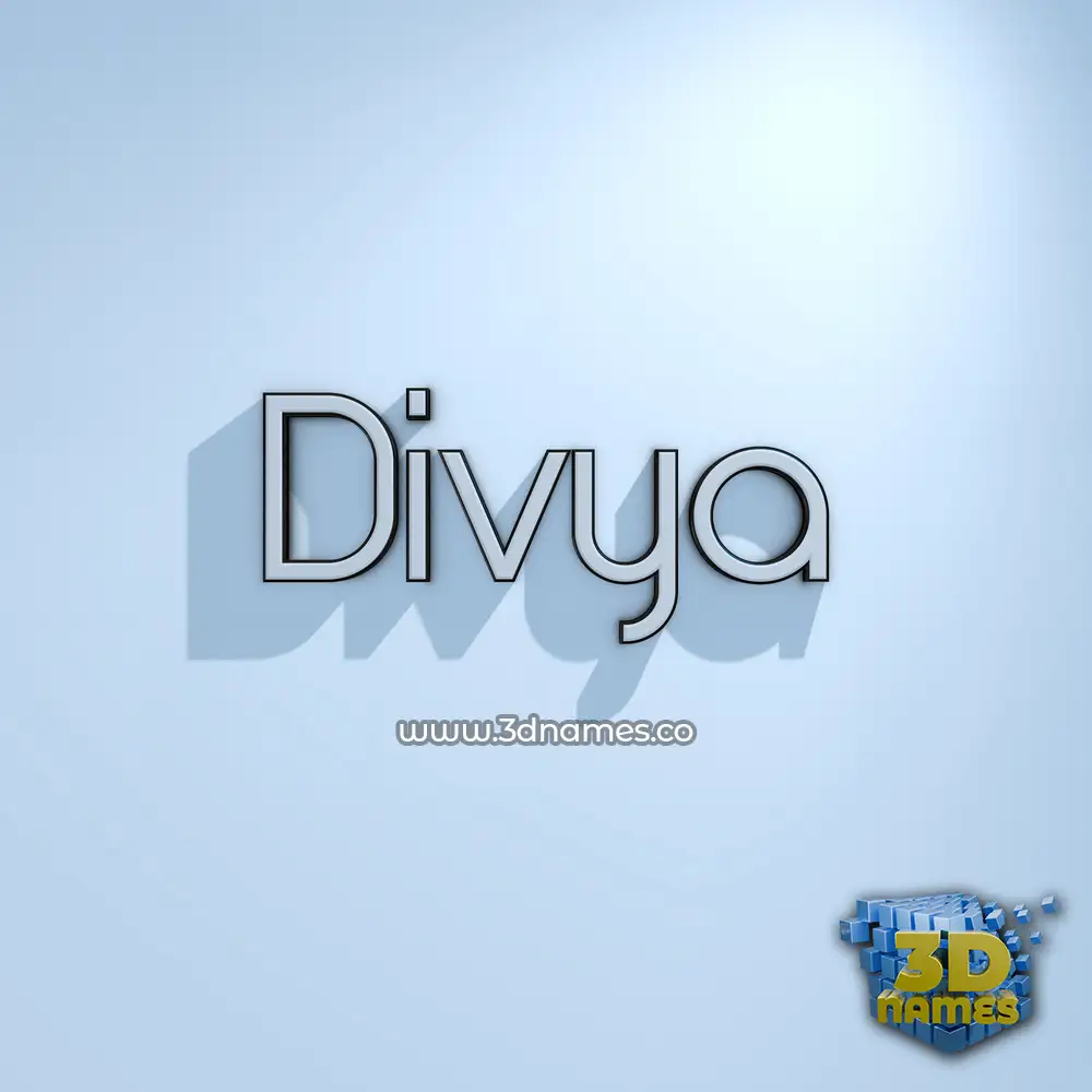 divya in White Logo Cold style - 3D name wallpaper