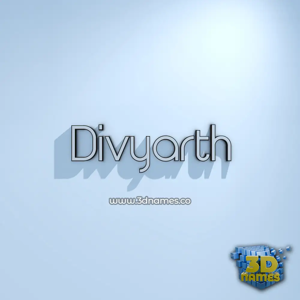 divyarth in White Logo Cold style - 3D name wallpaper
