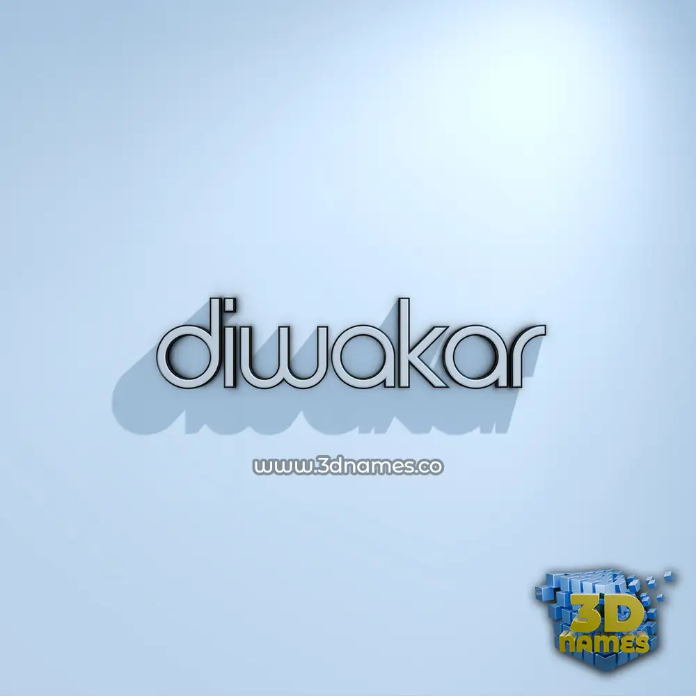 diwakar in White Logo Cold style - 3D name wallpaper