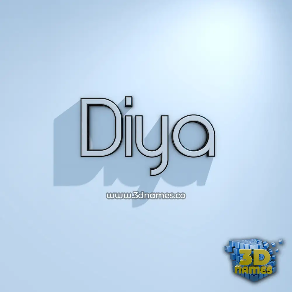 diya in White Logo Cold style - 3D name wallpaper