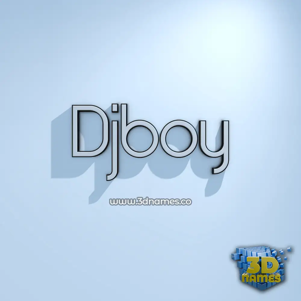 djboy in White Logo Cold style - 3D name wallpaper