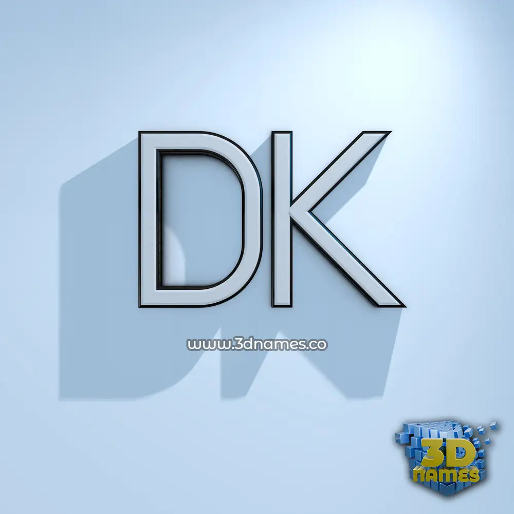 dk in White Logo Cold style - 3D name wallpaper
