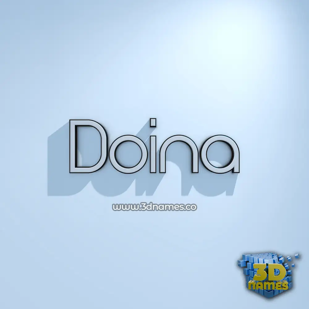 doina in White Logo Cold style - 3D name wallpaper