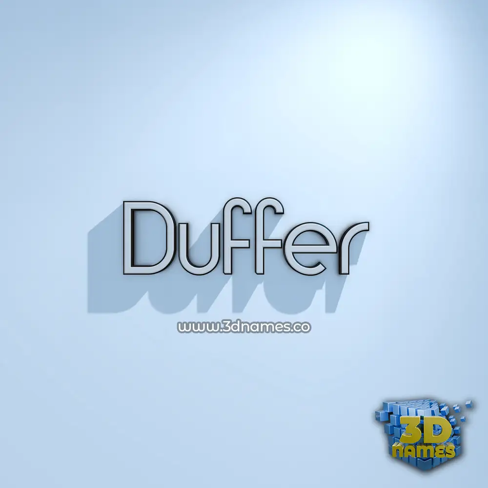 duffer in White Logo Cold style - 3D name wallpaper
