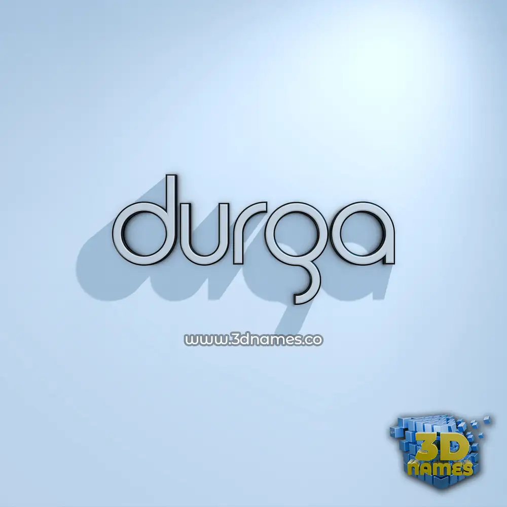 durga in White Logo Cold style - 3D name wallpaper