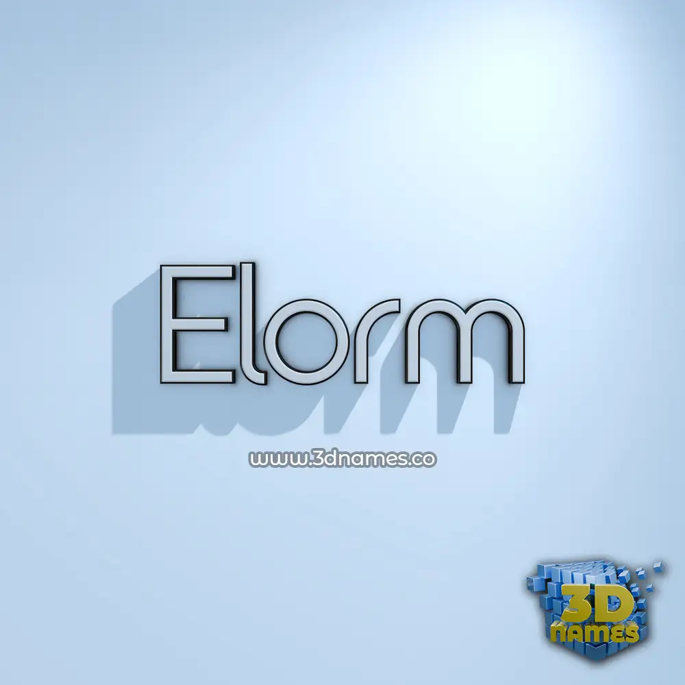 elorm in White Logo Cold style - 3D name wallpaper