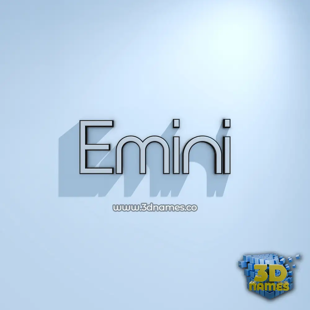 emini in White Logo Cold style - 3D name wallpaper