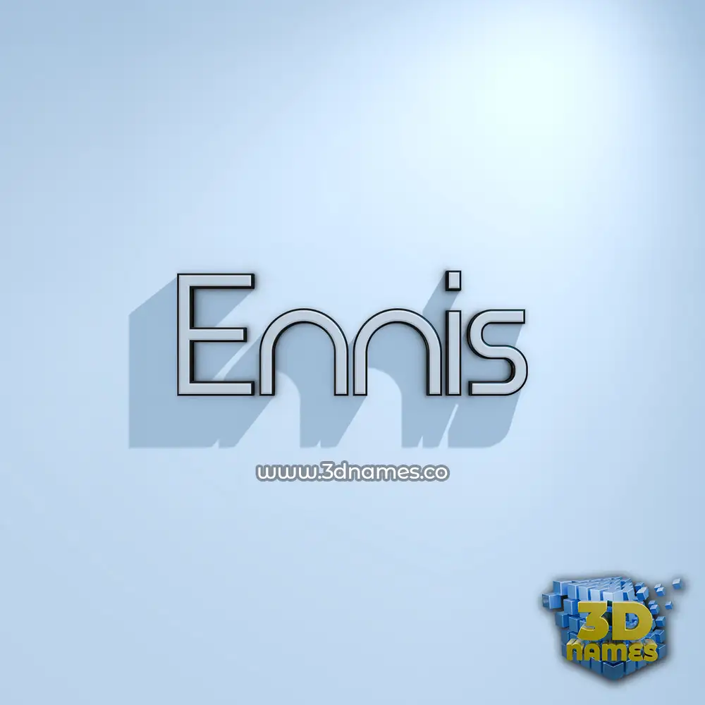 ennis in White Logo Cold style - 3D name wallpaper
