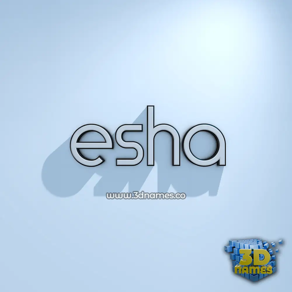 esha in White Logo Cold style - 3D name wallpaper