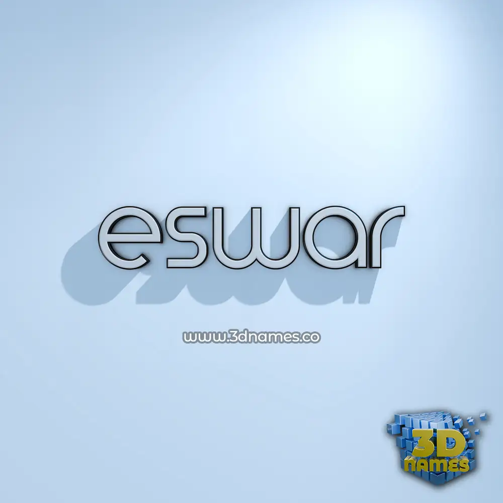 eswar in White Logo Cold style - 3D name wallpaper