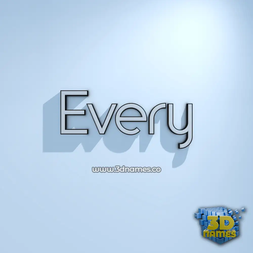 every in White Logo Cold style - 3D name wallpaper