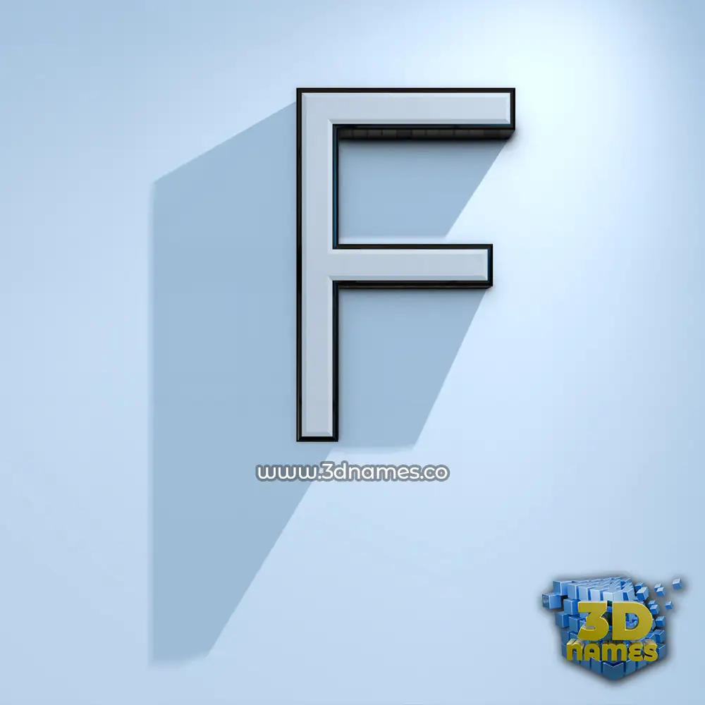 f in White Logo Cold style - 3D name wallpaper