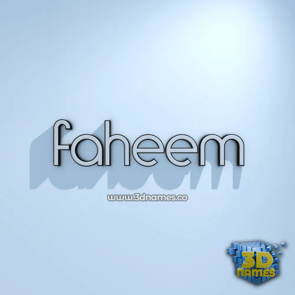 faheem in White Logo Cold style - 3D name wallpaper
