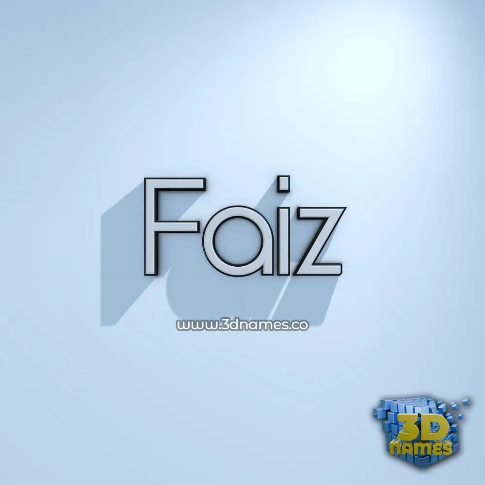 faiz in White Logo Cold style - 3D name wallpaper
