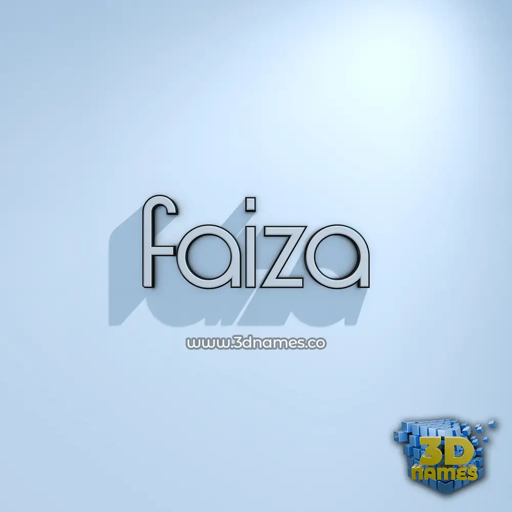 faiza in White Logo Cold style - 3D name wallpaper