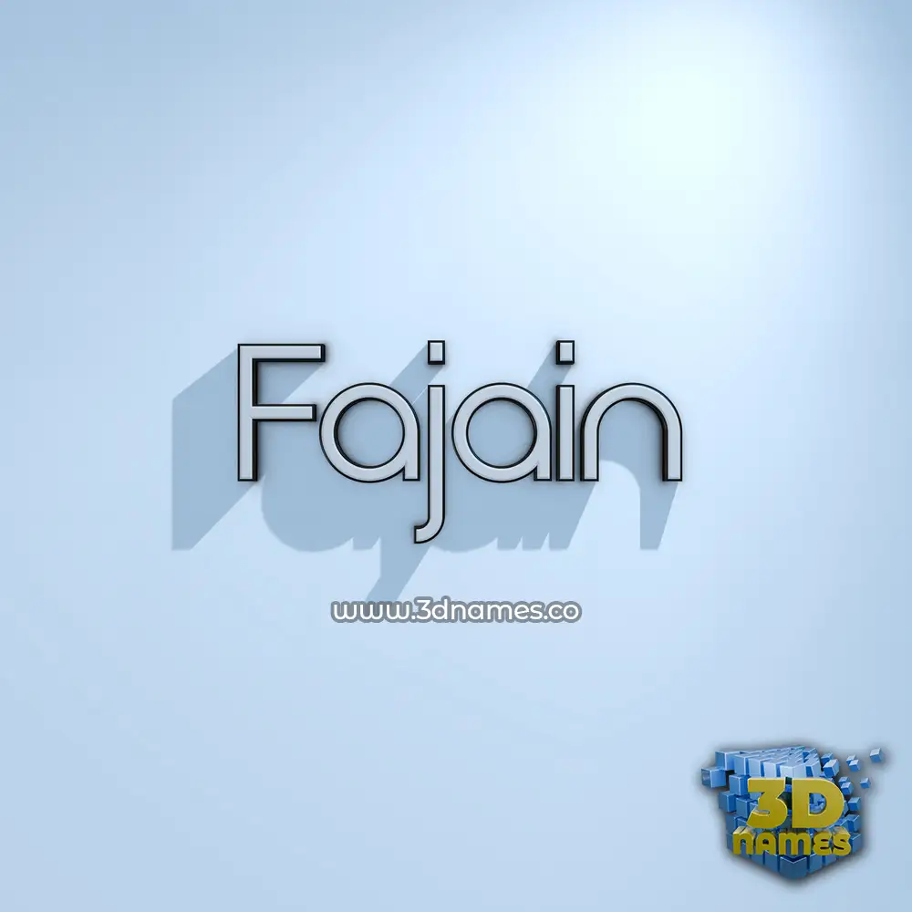 fajain in White Logo Cold style - 3D name wallpaper
