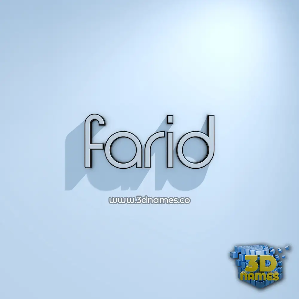 farid in White Logo Cold style - 3D name wallpaper