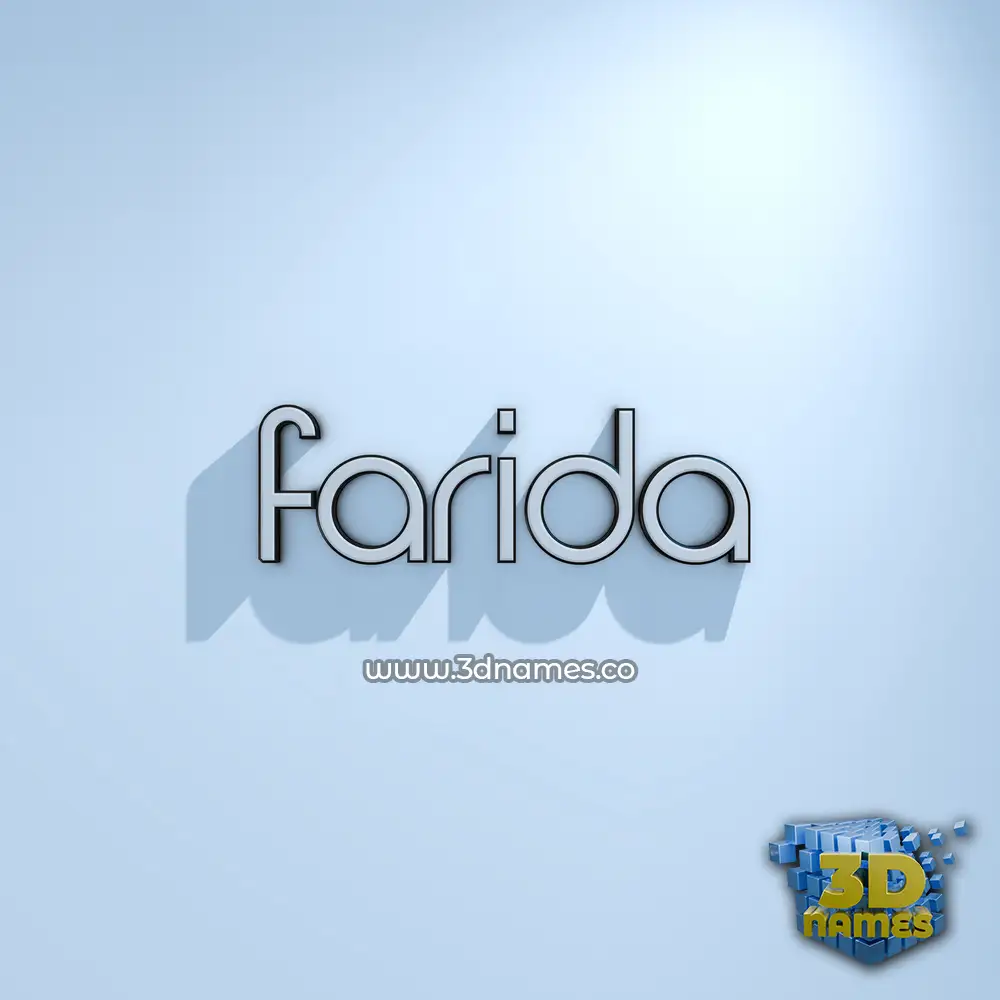 farida in White Logo Cold style - 3D name wallpaper