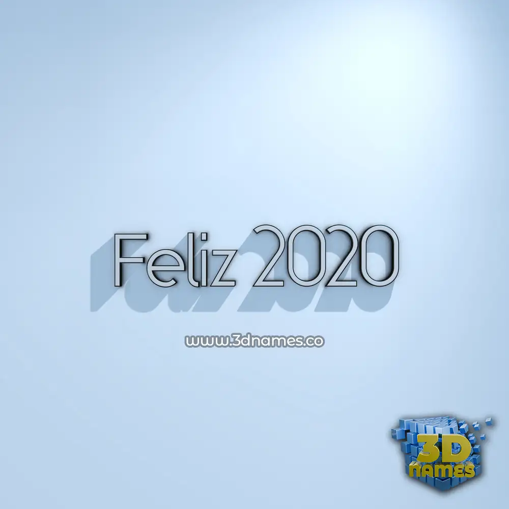 feliz 2020 in White Logo Cold style - 3D name wallpaper