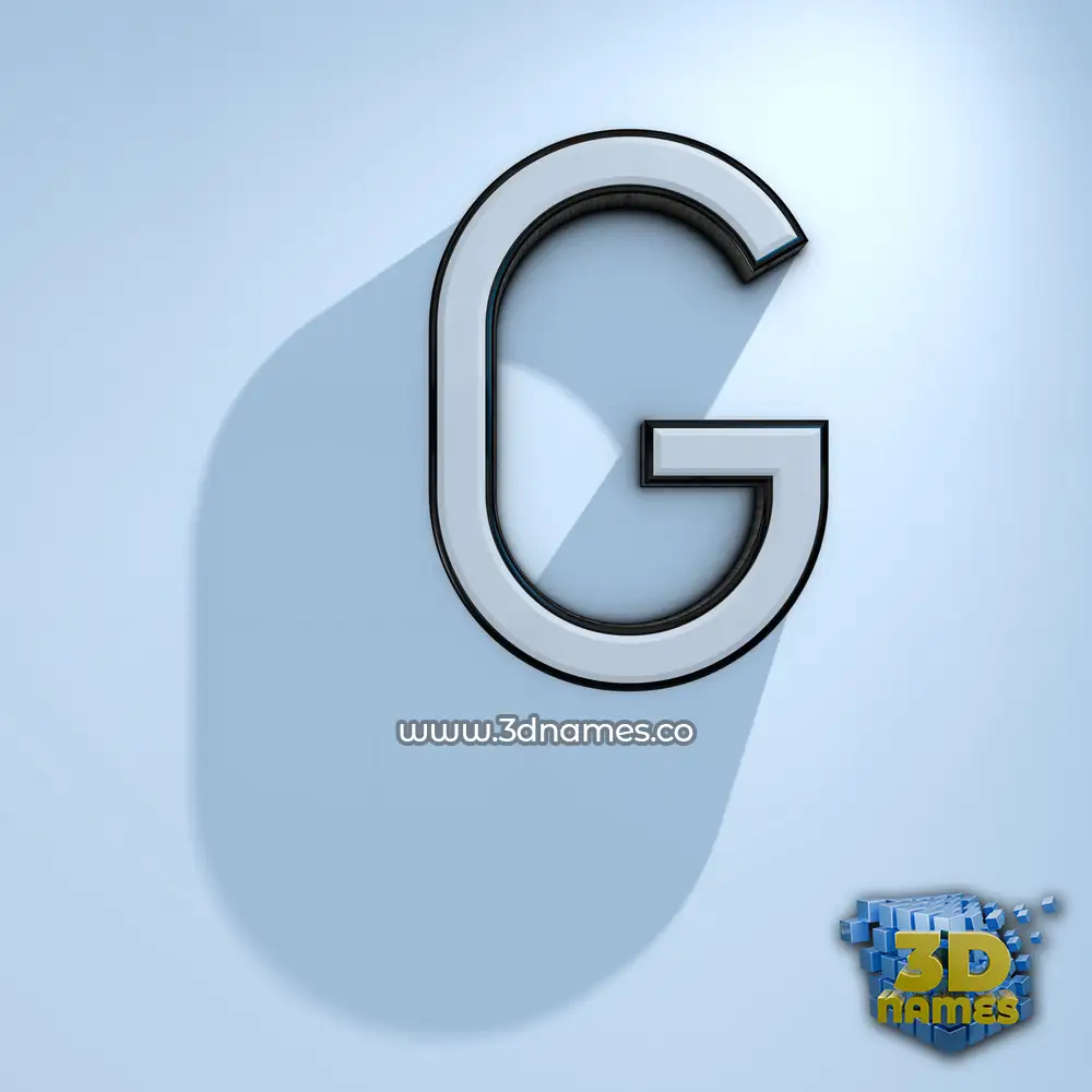 g in White Logo Cold style - 3D name wallpaper