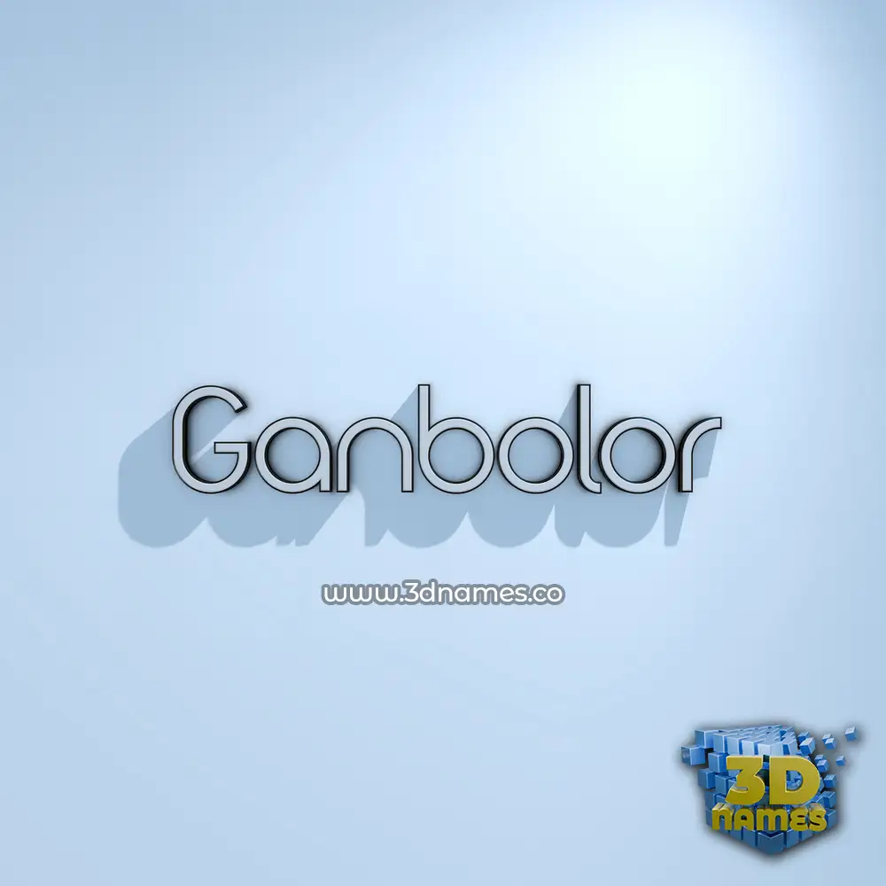 ganbolor in White Logo Cold style - 3D name wallpaper