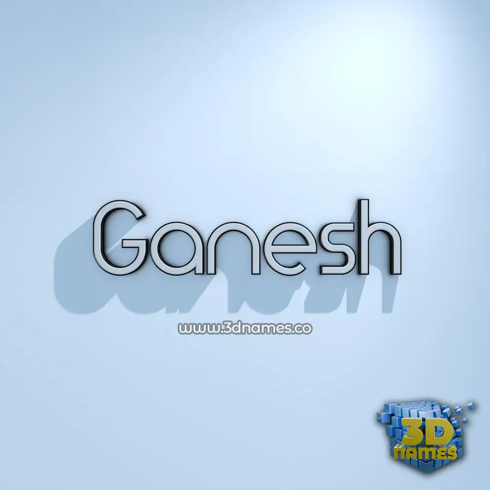 ganesh in White Logo Cold style - 3D name wallpaper